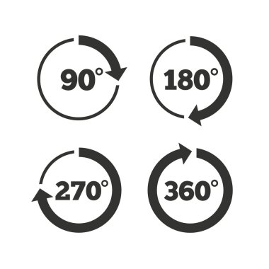 Angle degrees circle icons clipart