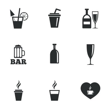 Bira, çay ve kahve simgeler.