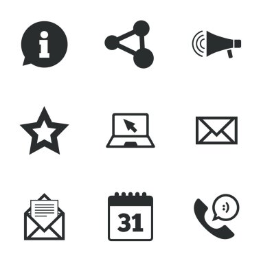 İletişim simgeler. İlgili kişi, posta işaretleri.