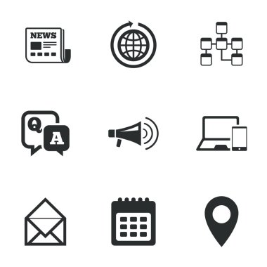 İletişim simgeler. Haber, sohbet mesajları