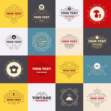 Şef şapka, pişirme Pan simgeler.