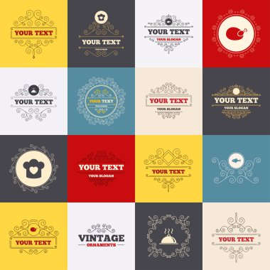 Şef şapka, pişirme Pan simgeler.