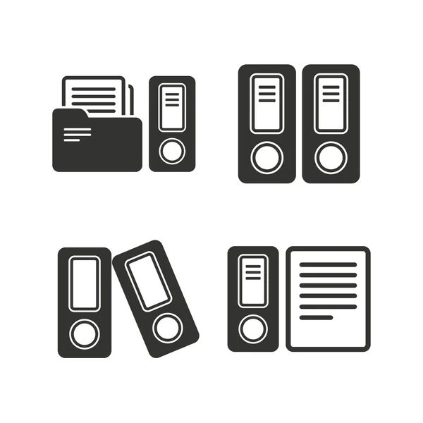 Iconos de contabilidad. Almacenamiento de documentos en carpetas . — Archivo Imágenes Vectoriales