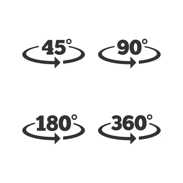 Hoekgraden pictogrammen. — Stockvector