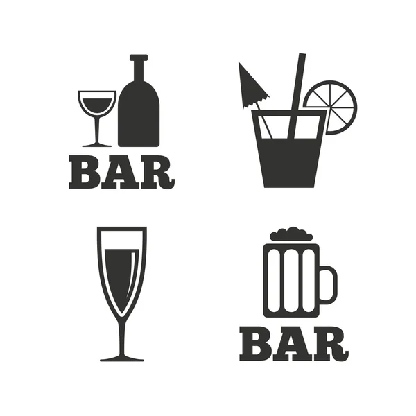 Symbole für Bar oder Kneipe. — Stockvektor