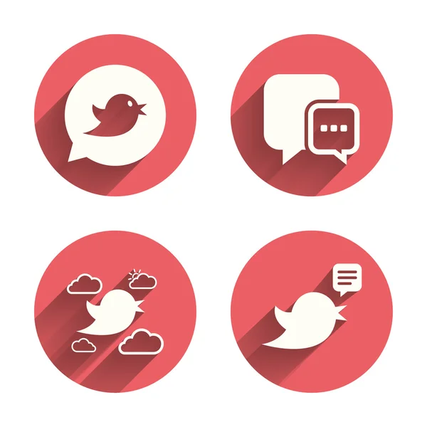 Vogelsymbole. Soziale Medien — Stockvektor