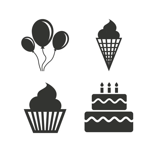 Ikony imprez urodzinowych. — Wektor stockowy