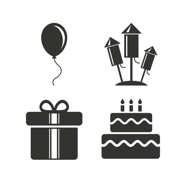 Icônes fête d'anniversaire — Image vectorielle