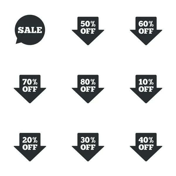 Sale discounts icons — Stock Vector