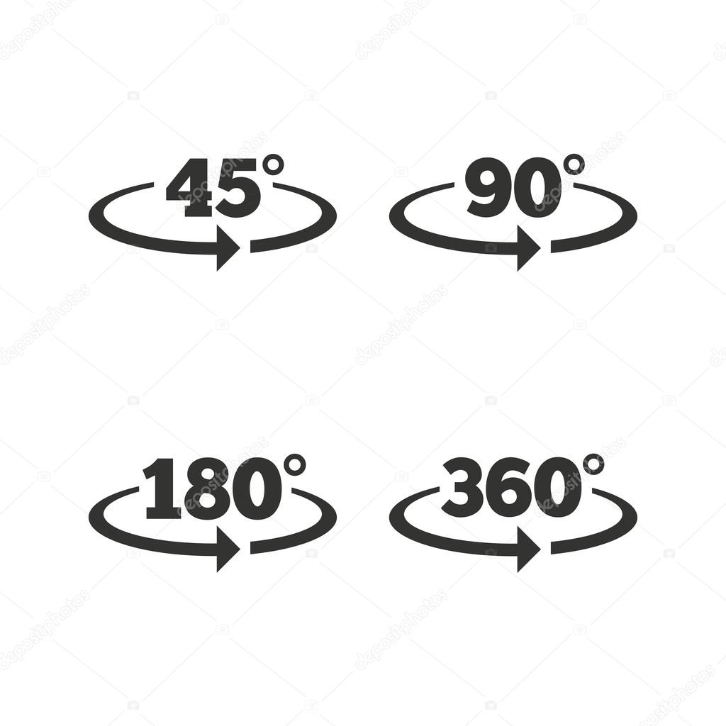 Angle degrees icons.