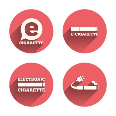 E-Cigarette signs. Electronic smoking