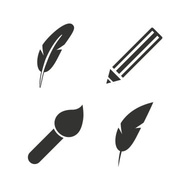 kuş tüyü retro kalem işaretleri.