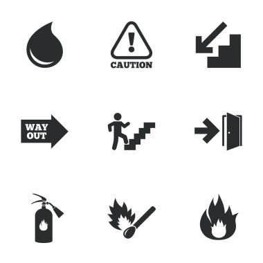 Yangın güvenliği, acil durum simgeleri.
