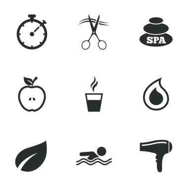 Spa, Kuaför simgeler.