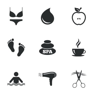 Spa, Kuaför simgeler.