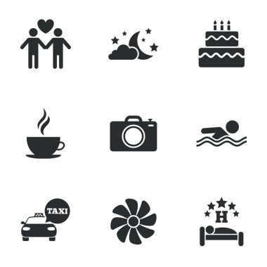 Otel, Oda Servisi simgeler.