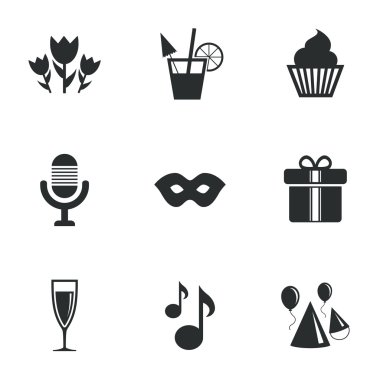 Parti kutlama, doğum günü simgeler. Kokteyl.