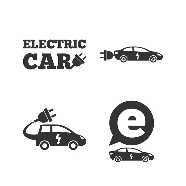 Señales de coche eléctrico — Vector de stock