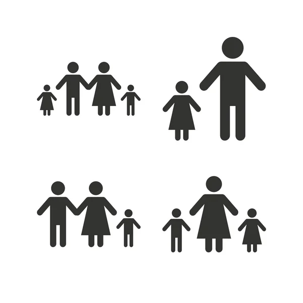 Familia con dos signos de hijos — Vector de stock