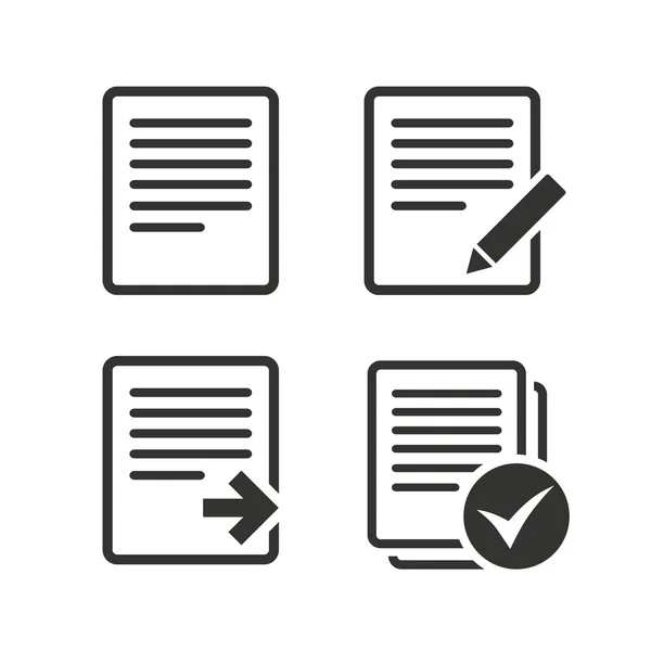 Dokument-Symbole. Datei und Checkbox herunterladen. — Stockvektor