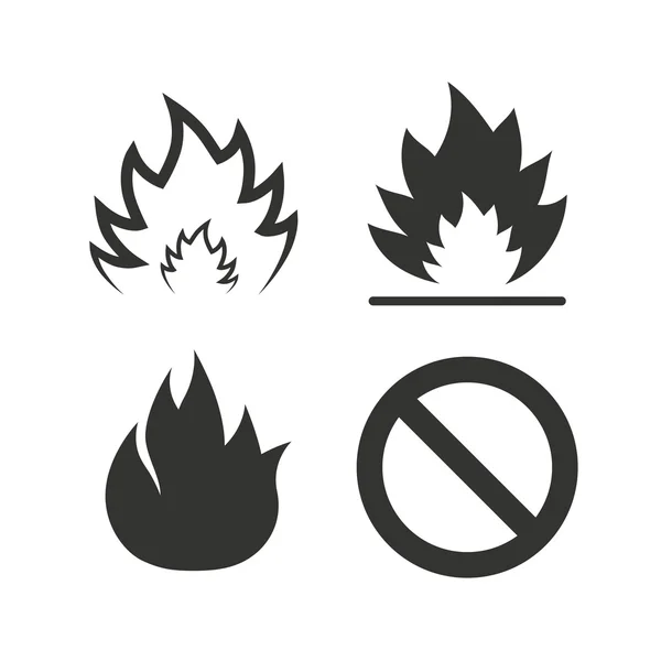 Icônes de flamme de feu — Image vectorielle