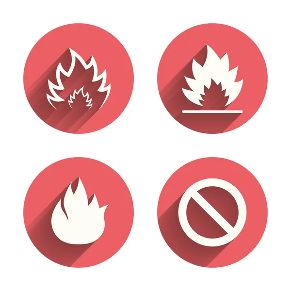 Fuego llama iconos . — Vector de stock