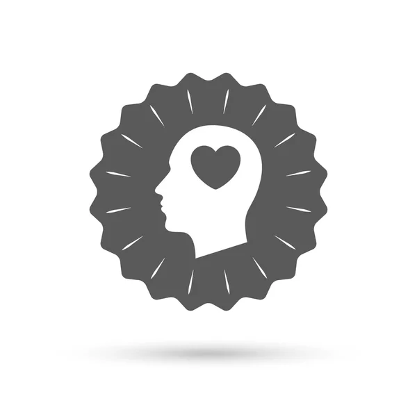 Head with heart sign — Stock Vector