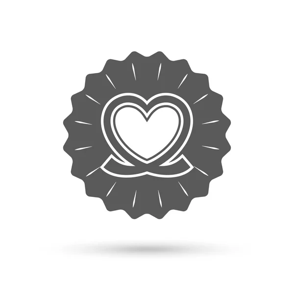 Heart ribbon sign icon. — Stock Vector