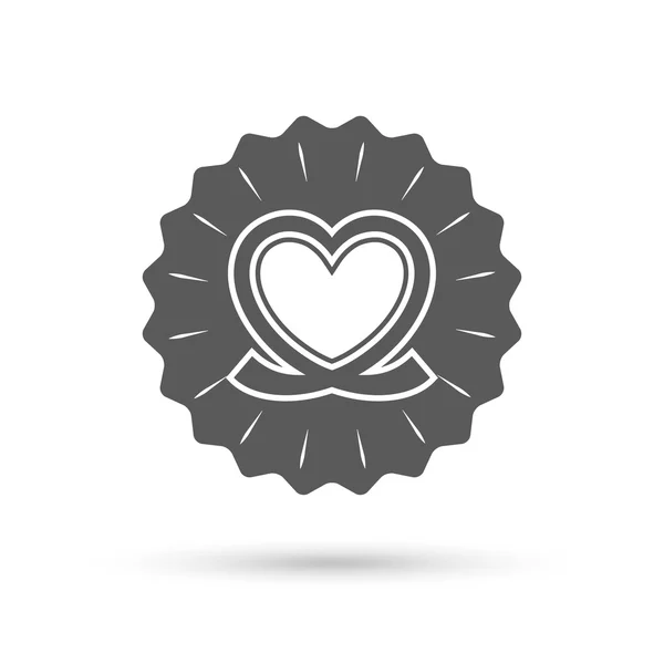 Corazón signo de cinta icono . — Vector de stock