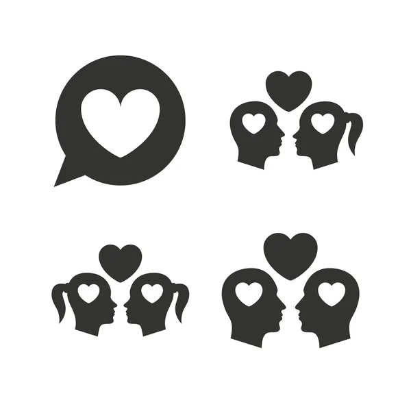 Paret älskar ikoner — Stock vektor