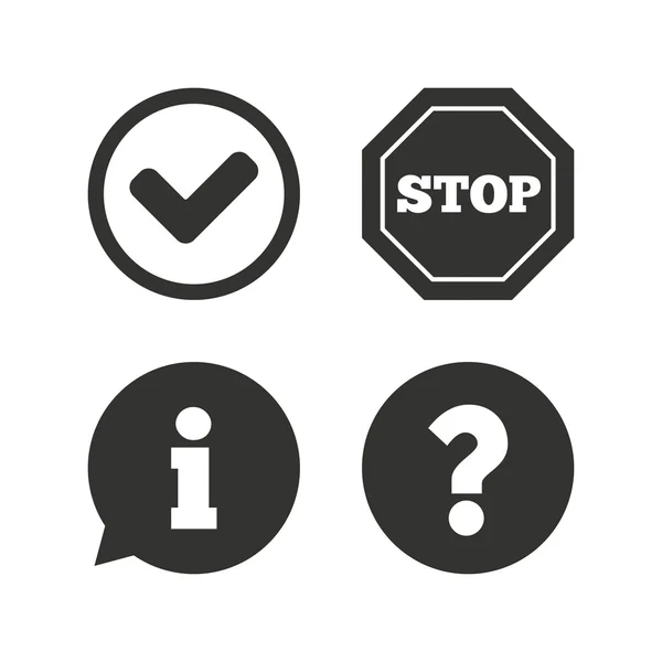 Information icons. Stop prohibition symbol. — Stock Vector