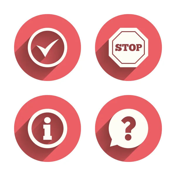 Icone dell'informazione. Stop simbolo proibizione . — Vettoriale Stock