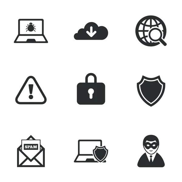 Datenschutzsymbole im Internet. — Stockvektor