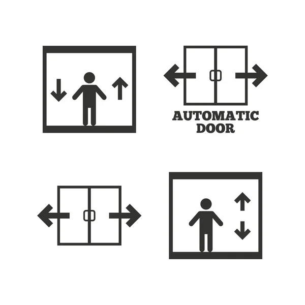 Automatic door icons. Elevator symbols. — Stock Vector