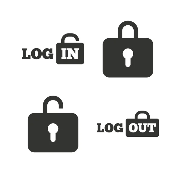 Login und Logout-Symbole. — Stockvektor