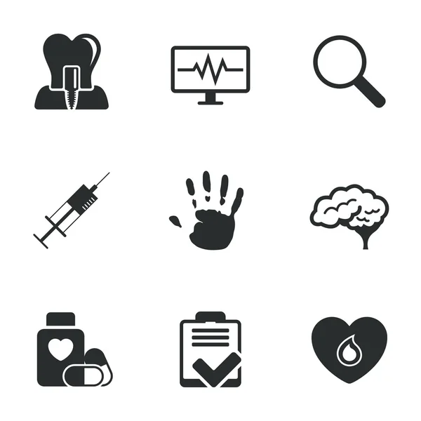 Iconos de medicina, salud médica y diagnóstico . — Vector de stock