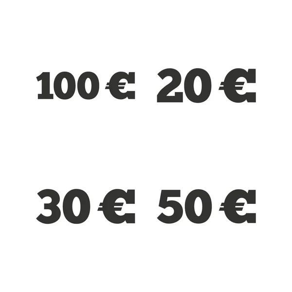 Argent en Euro icônes . — Image vectorielle