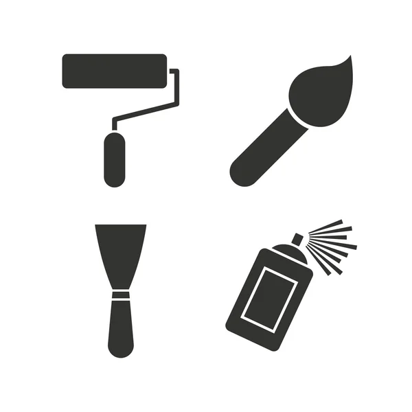 Paint roller, brush icons — Stock Vector