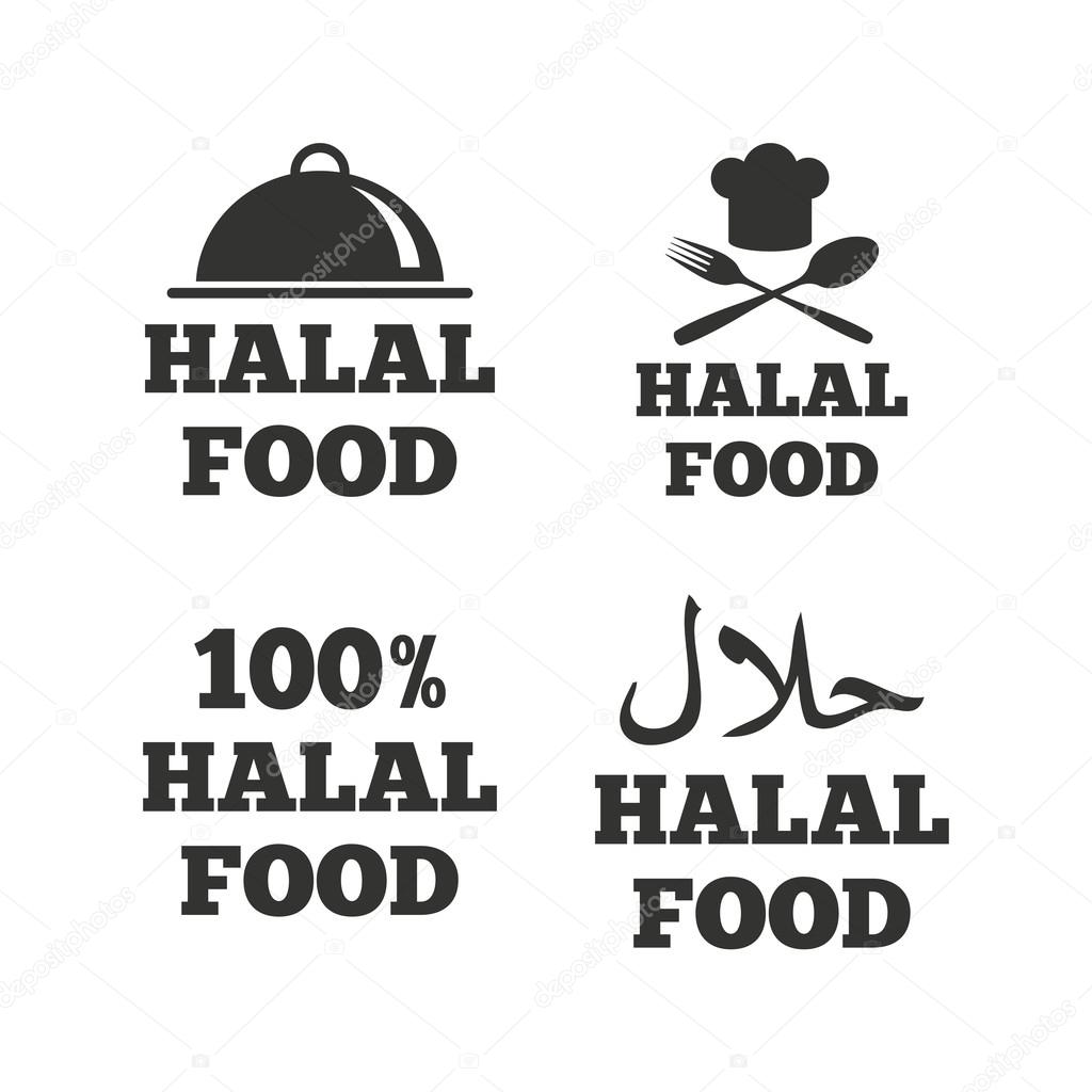 Halal food icons.