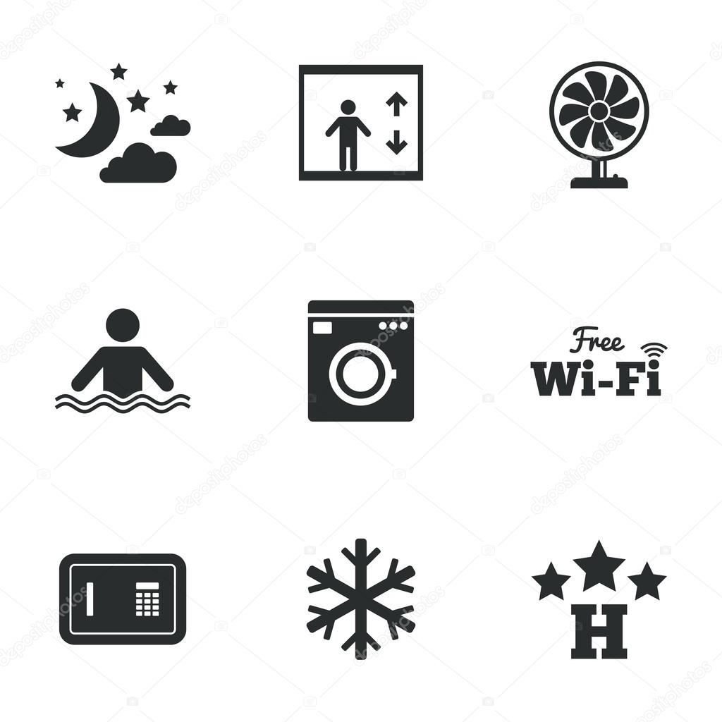 Hotel, apartment service icons.