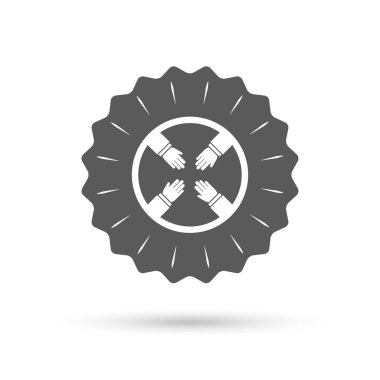 Ekip çalışması işareti simgesi. Eller yardım.