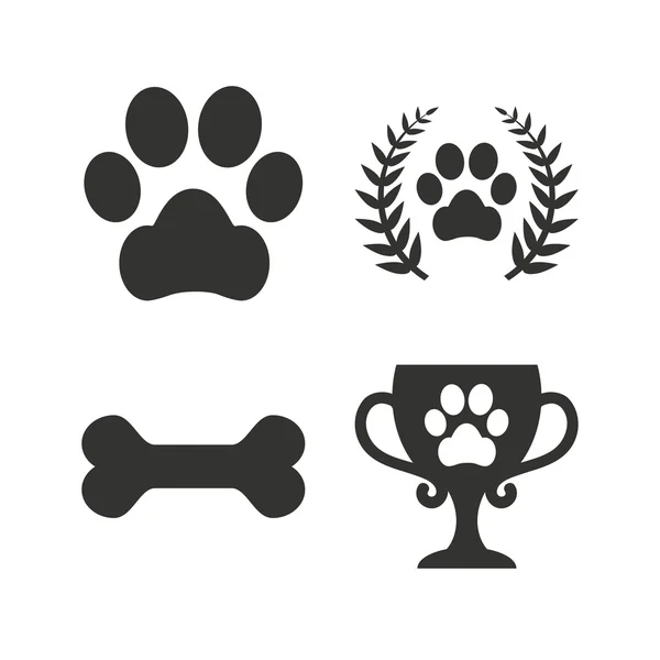 Sällskapsdjur ikoner. hund tass tecken — Stock vektor
