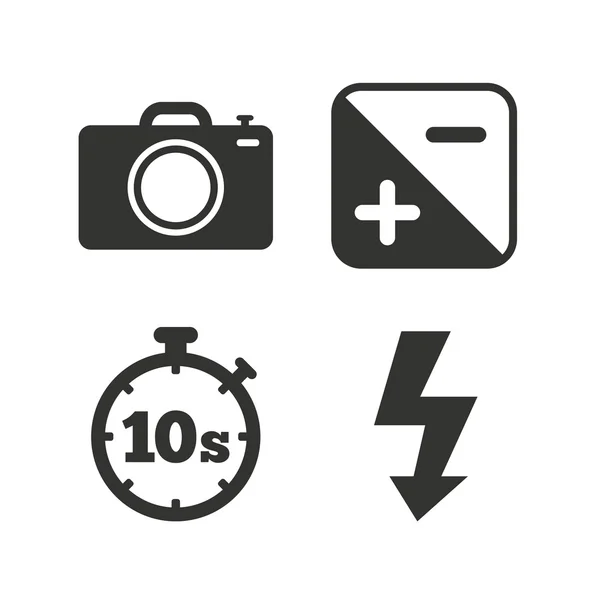 Fényképezőgép ikonok — Stock Vector