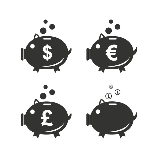 Piggy bank ikonok. — Stock Vector