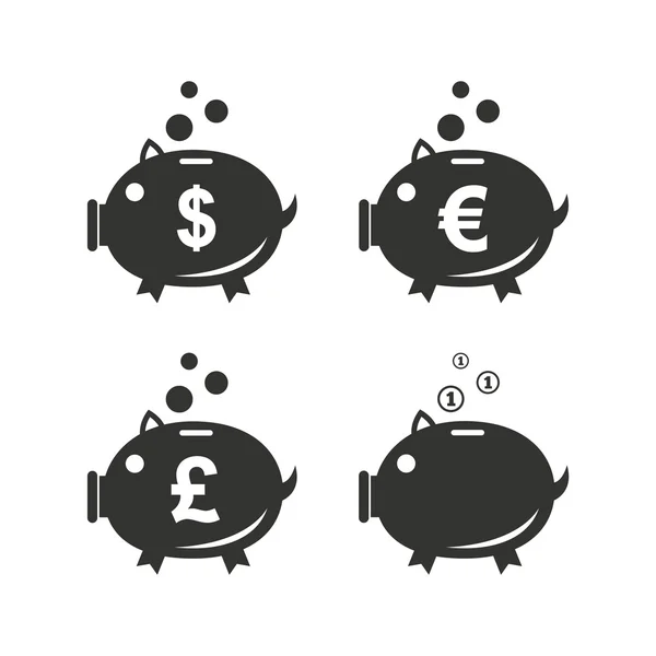 Ícones de banco porquinho . —  Vetores de Stock