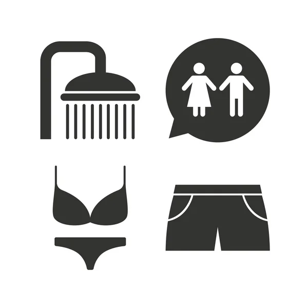 Symbole für Schwimmbäder. — Stockvektor