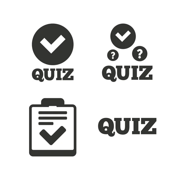 Quiz ikoner. Checklista med markering — Stock vektor