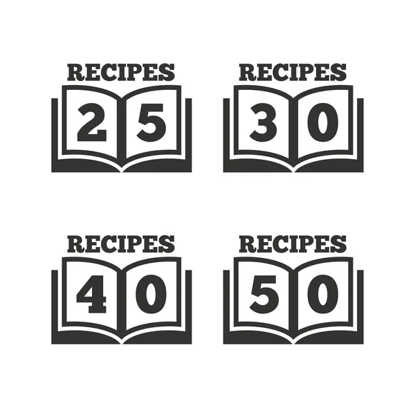 Cookbook icons. Fifty recipes books — Stok Vektör