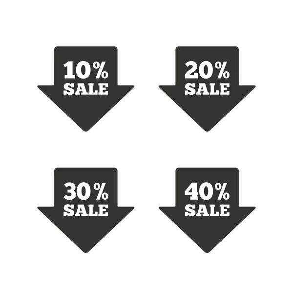 Sale arrow tag icons. — Stock Vector