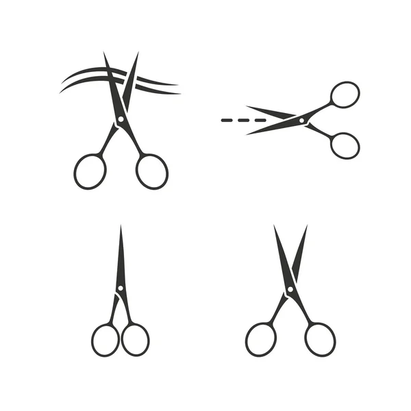 Nożyczki ikony. Fryzjerka lub fryzjera symboli — Wektor stockowy